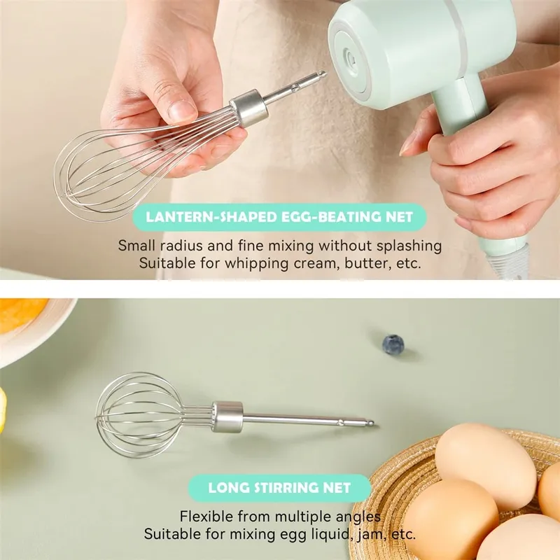 Tragbarer Mixer Mixer Küchengeräte Handmixer Elektrische Küchenmaschinen Set Milchaufschäumer Schneebesen Kuchen Backen Knetmixer — image 3
