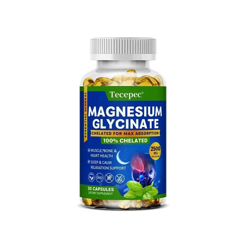Magnesium Glycinate Capsules 2500mg - Dietary Supplement for Muscle Nerve Bone and Heart Support - Gluten Free Non-GMO — image 8