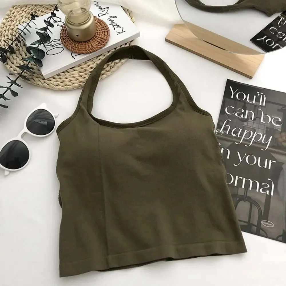 New Polyamide Halter Tank Top Hanging Neck Vest Sleeveless Top Strap Sleeveless Sleeveless Halter Top Women — image 12