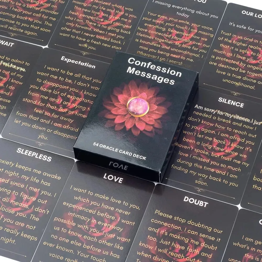 54 การ์ด Oracle Deck สำหรับข้อความสารภาพรักข้อความคำทำนายคำสำคัญ Divination เกมกระดาน 10.3*7.3 ซม. — image 1