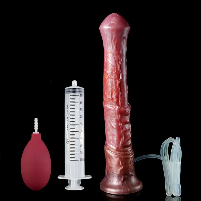 Ejakulerande Häst Dildo 10 lägen Vibrator Kvinnlig Clit Stimulator Silikon Djur Penis Med Sucker Sexleksak För Kvinnor Män — image 10