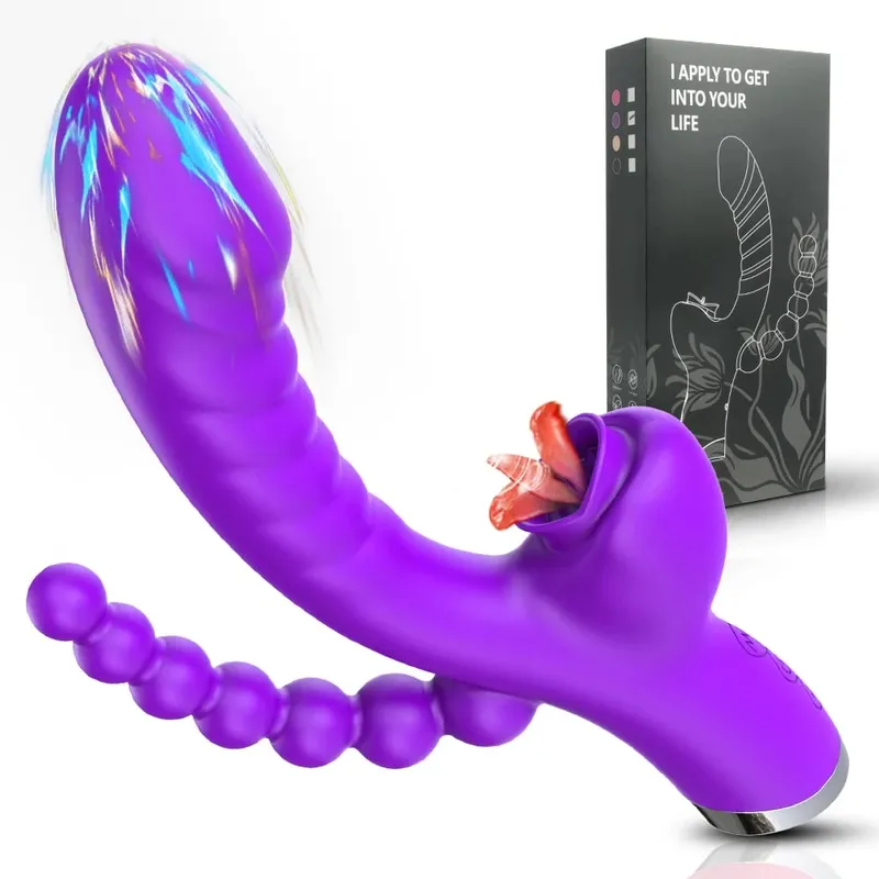 3 in 1 toccando sbattimento vibratore sesso anale clitoride clitoride ventosa stimolatore giocattoli del sesso leccate femminili succhiare vibratori prodotti per adulti