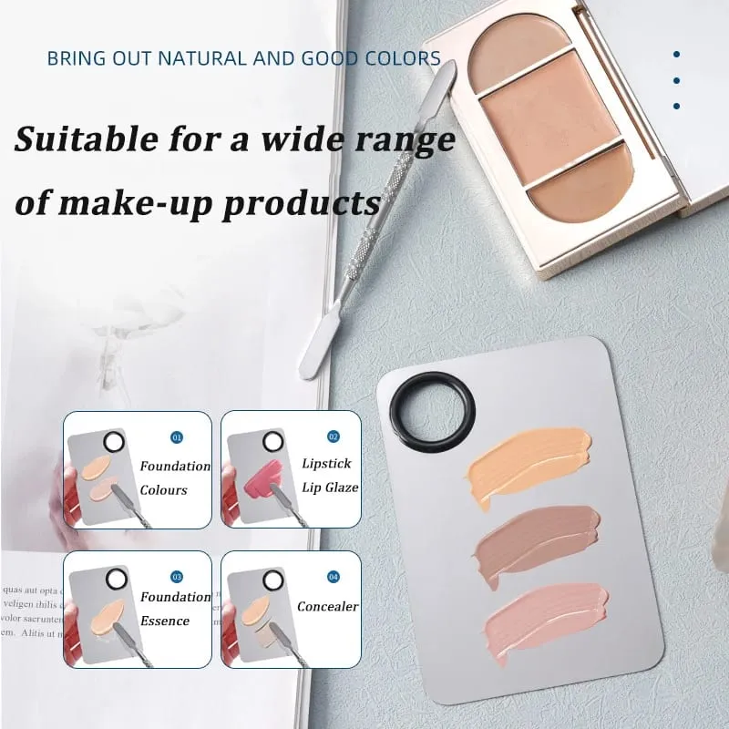 Make-up-Mischpalette, Foundation, Lippenstift, Lidschatten, Edelstahl-Mischpalette mit Spatel, Mischstab, Beauty-Tools, Nagel-A — image 2