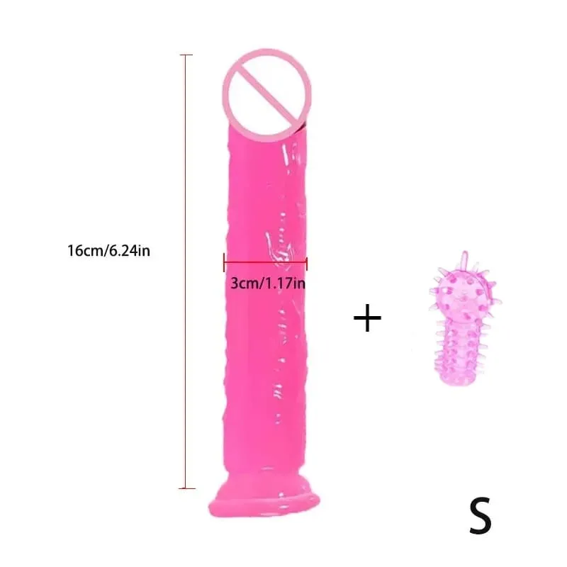 Godemiché rose doux et réaliste avec ventouse, gros pénis en Silicone, jouets sexuels anaux pour adultes, bouchons Dilldo pour femmes lesbiennes