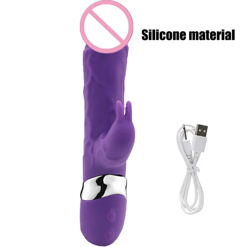 Silikon-Kaninchenvibrator, 3-in-1-G-Punkt-Klitoris-Analperlen-Stimulator, 10 Modi, stoßendes, vibrierendes Sexspielzeug für Frauen — image 12