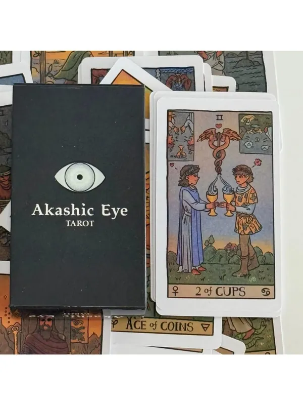 Akashic Eye 타로 카드 데크 쉬운 초보자를위한 78Pcs 운명 운세 파티 탁상 보드 게임 장난감