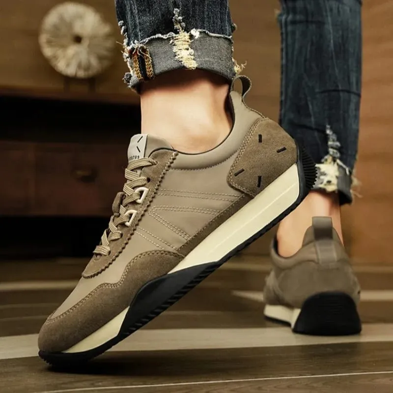 British Men's Spring/Autumn Chunky Sneakers High-Quality Breathable Canvas Casual Shoes Designer Comfy for Outdoor Walking Shoes — image 5