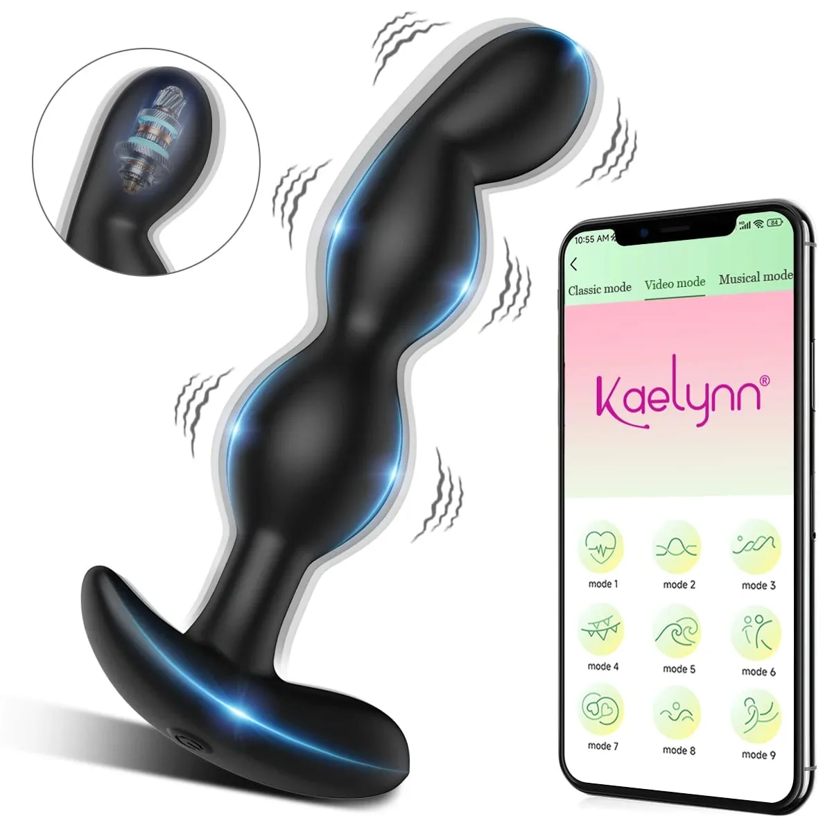 Aplikasi Bluetooth Anal Plug Vibrator untuk Pria Pemijat Prostat Nirkabel Remote Butt Plug Bergetar Mainan Seks Dewasa untuk Wanita Pria Gay — image 1