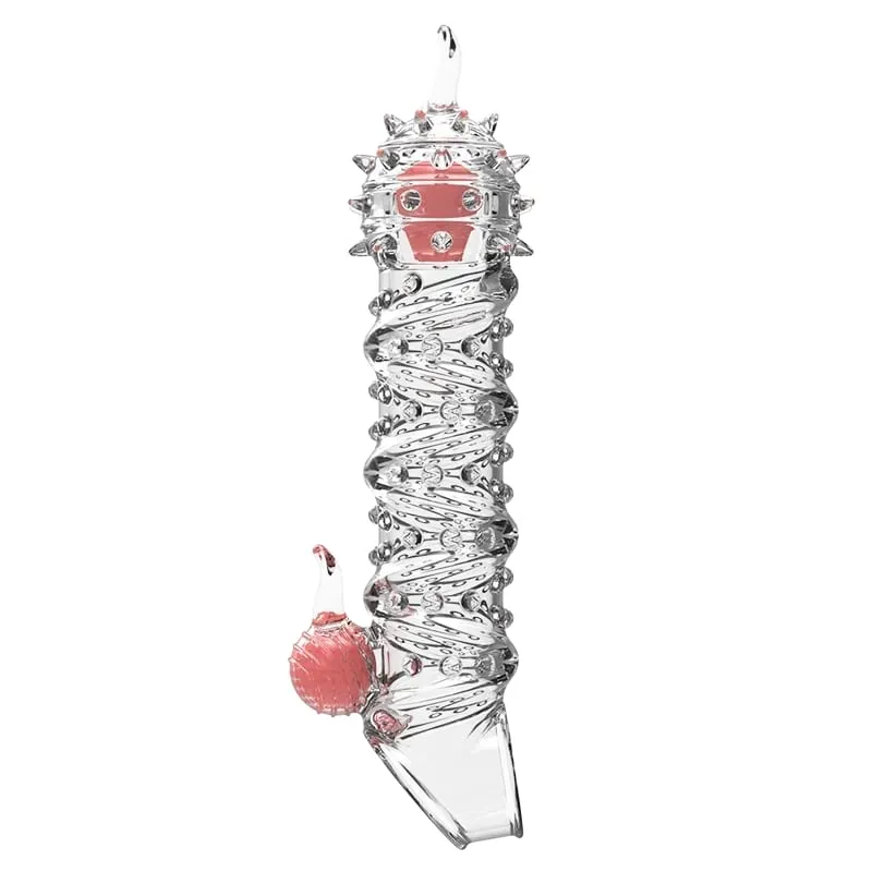 Penisförlängningshylsa Vibratorförlängare 4 cm Återanvändbara kondomer Mjuk fördröjning Ejakulation Dick Sleeve Vuxen sexleksaker för män
