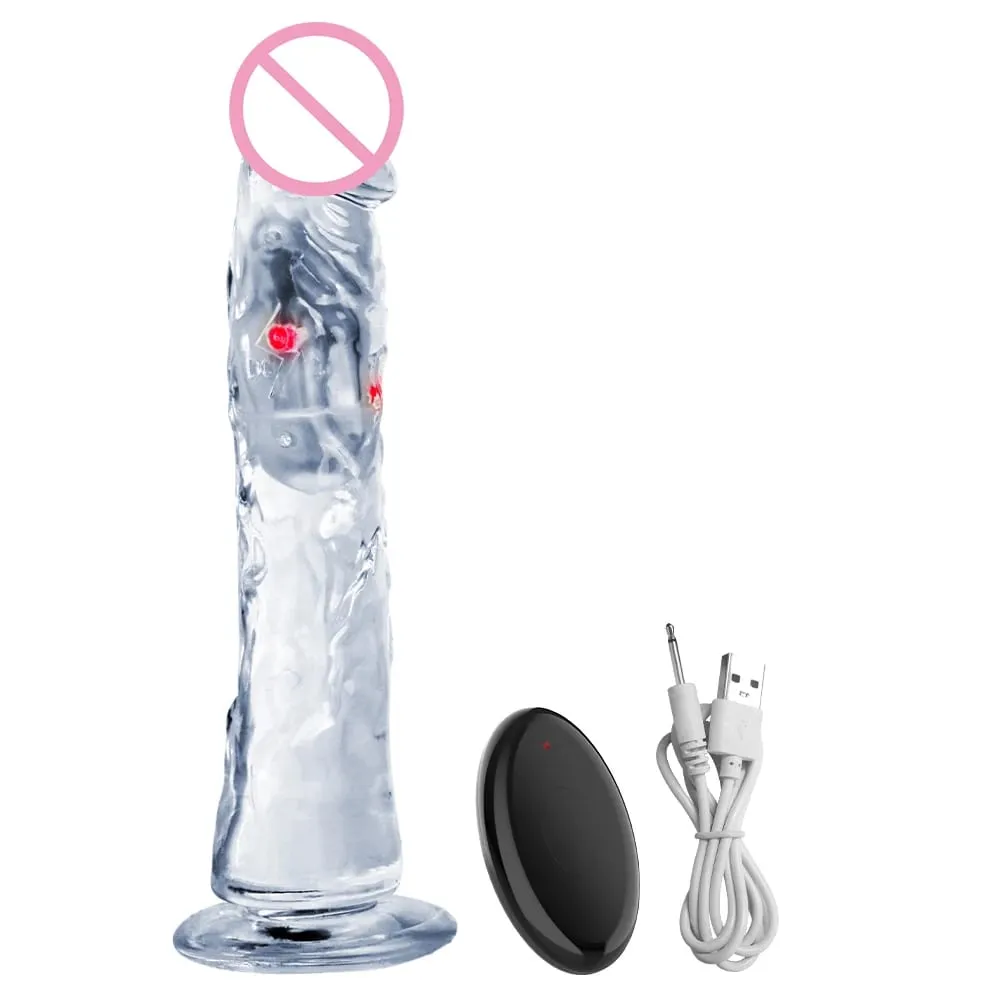 Alat Kawalan Jauh Dildo Realistik Lembut untuk Wanita G-spot Vibrator dengan Lampu LED Palsu Zakar Wanita Melancap Mainan Seks untuk Wanita — image 6
