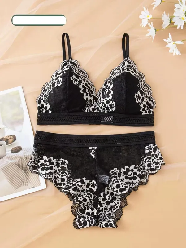 ชุดชั้นในลูกไม้เซ็กซี่ชุดถ้วยแม่พิมพ์บางไม่มีแหวนเหล็กสบาย Push Up Bra ชุดสำหรับสตรี — image 8