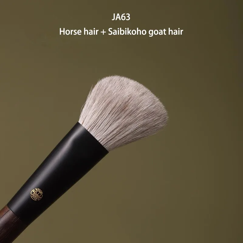 Kuas Rias Buatan Tangan Profesional 1 Buah Kuas Kontur Siku Rambut Kambing Kuda Rubah Tupai Kuas Rias Pegangan Walnut — image 16