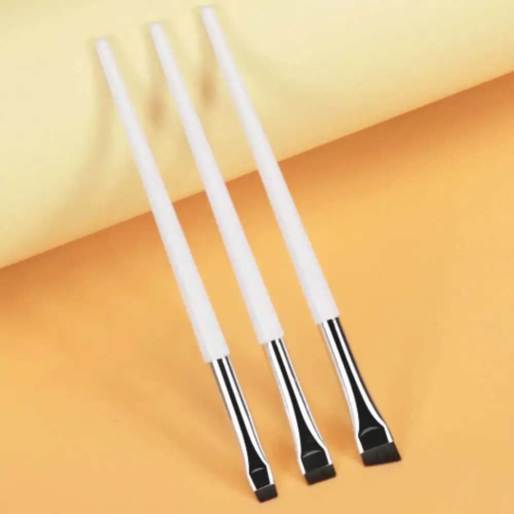 Brocha cosmética, herramienta de maquillaje para principiantes, brochas delineadoras de ojos finas en ángulo, brocha plana para cejas, delineador, brocha para cejas, brochas de maquillaje — image 5
