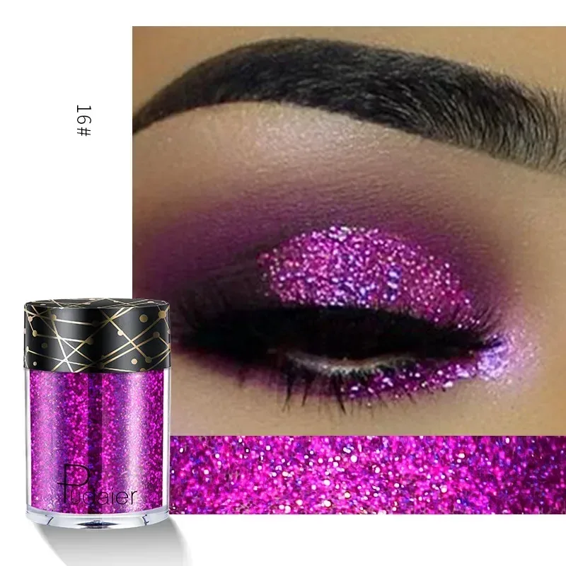 Ny Glitter Øjenskygge Professionel Makeup Monokrom skinnende Øjenskygge Pailletter Universal Party Cosmetic — image 20
