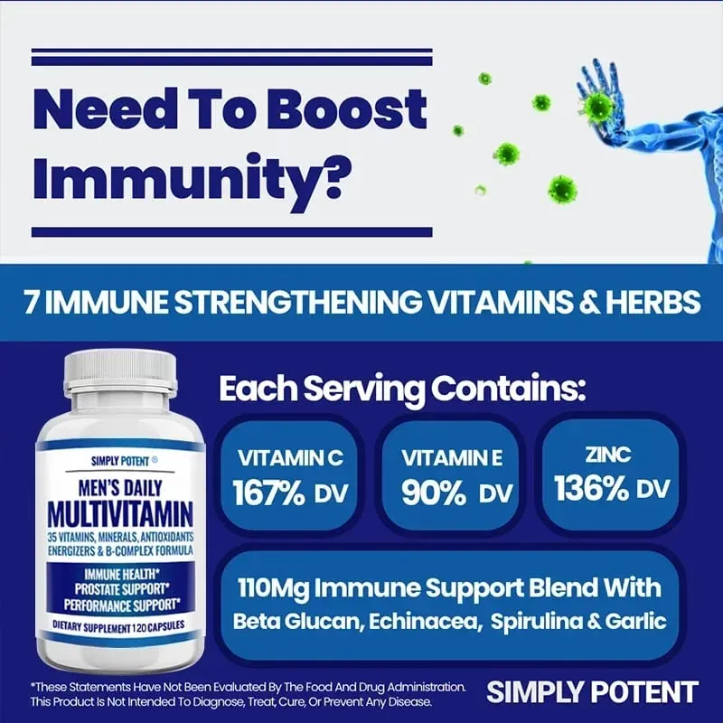 Multivitamin Harian Pria untuk Metabolisme Konsentrasi Energi Prostat Vitamin Imunitas: A C D E (B1 B2 B3 B5 B6 B7 B9 B12) — image 5
