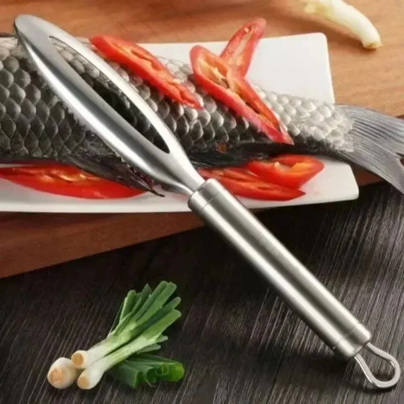 สแตนเลสเกล็ดปลาขูด Graters Fast Cleaner ลบผิวแปรงทำความสะอาด Scraper Peeler กระดูก Scaler แหนบแหนบเครื่องมือ