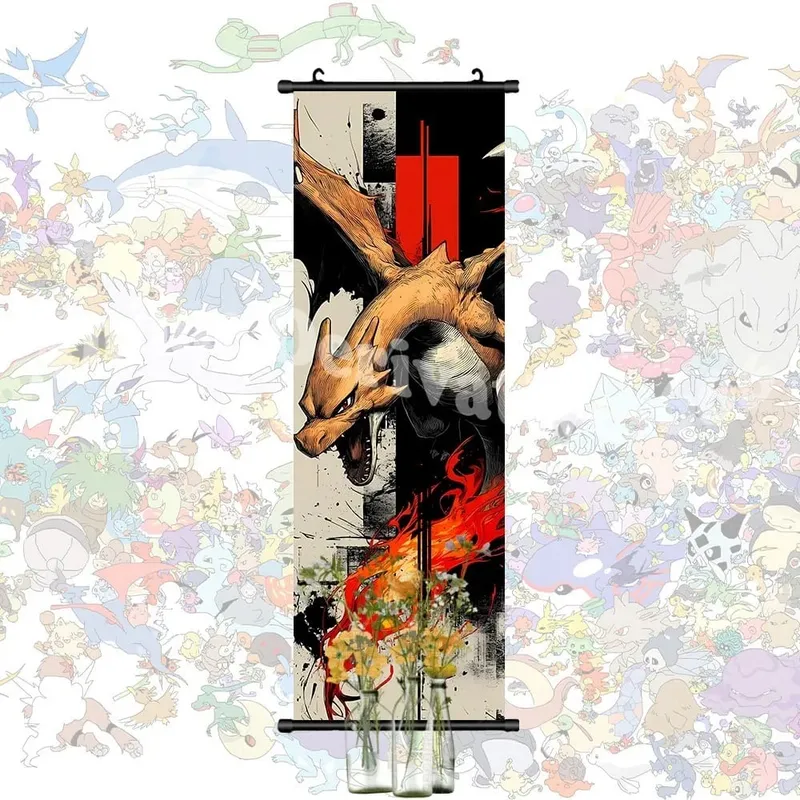Poster stampato Anime Opere d'arte da parete Gengar Immagini Charizard Dipinto su tela Pikachu Appeso Pergamene Home Room Decor — image 25