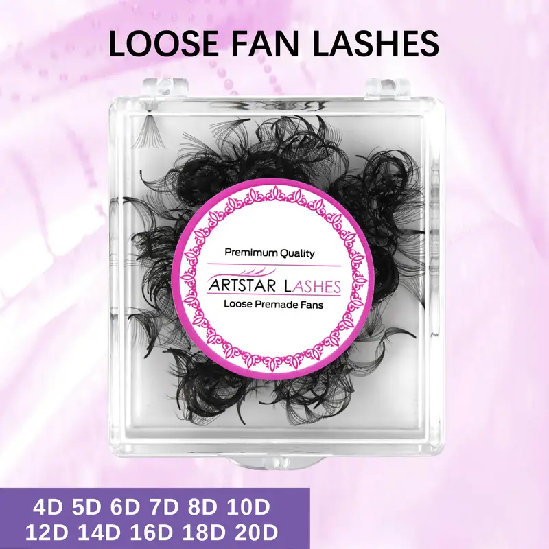 500 แฟนหลวมพัดลมขนตา 4D to 20D Pointy ฐาน Premade ปริมาณแฟนยาว Professional Lashes