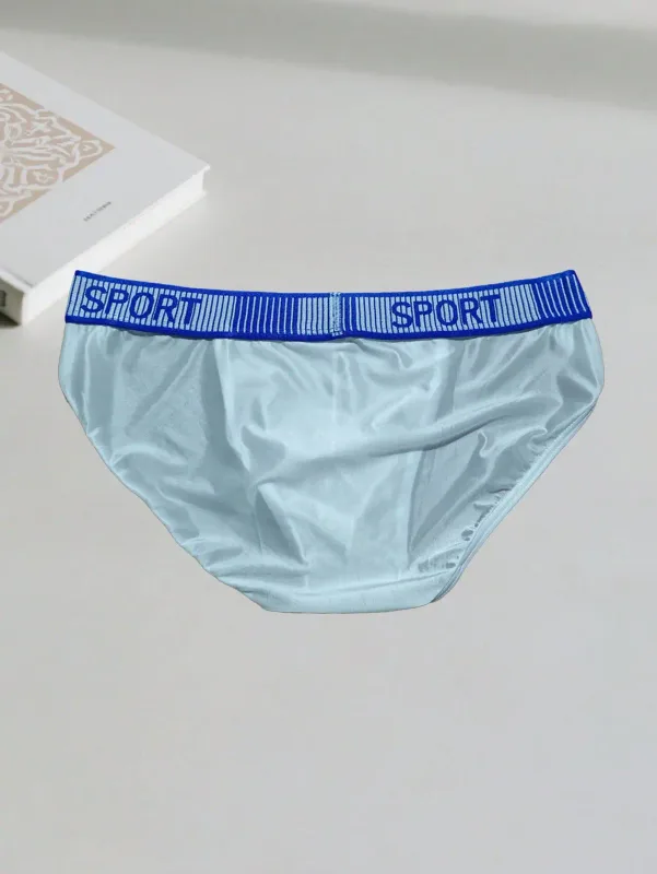 2 pçs básico casual esportes tecido de malha macio cor sólida cintura baixa secagem rápida esportes masculinos legal gelo seda breve — image 3