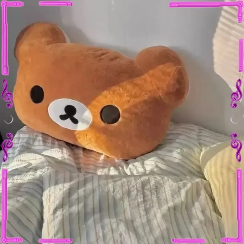 44 cm sød Rilakkuma plyslegetøj Rygstøtte Aftageligt betræk Sengekanten Stor pudedyne Vaskbar sovepudegaver — image 2