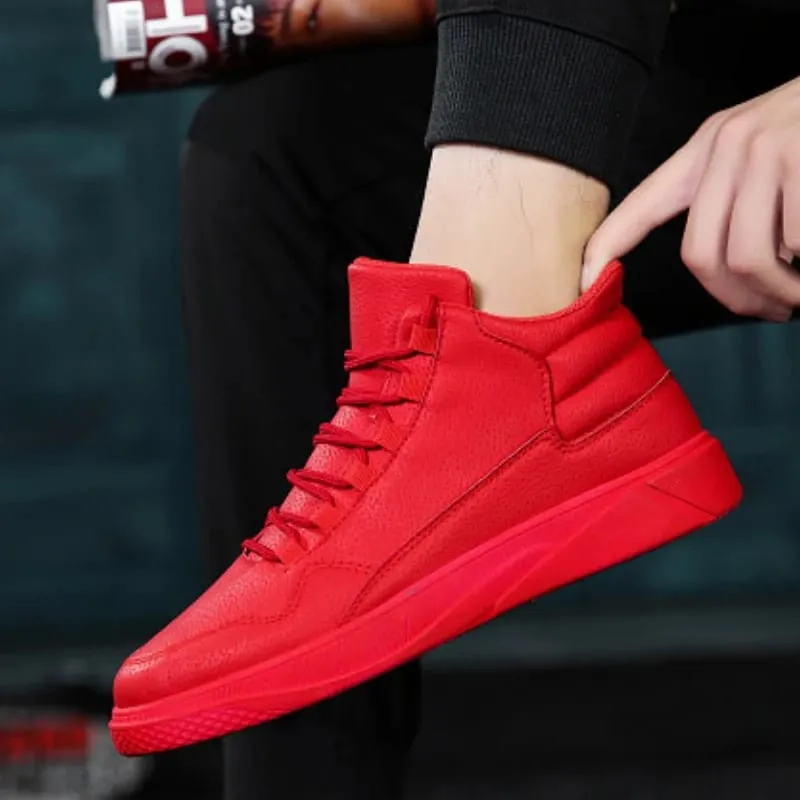 Fesyen Musim Bunga Selesa Ringan Tahan Slip Kulit Atasan Tinggi Sneakers — image 6