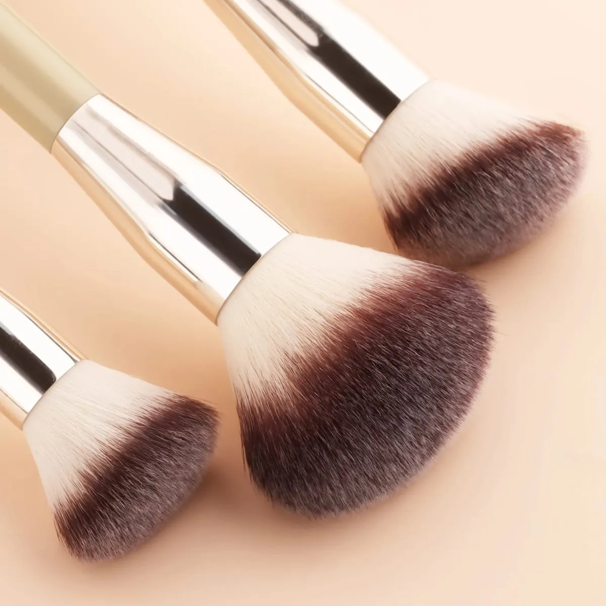 5 Buah Set Alat Rias 3 Kuas Ujung Ganda 2 Spons Kecantikan untuk Kit Kosmetik Wajah Kontur Foundation Blush