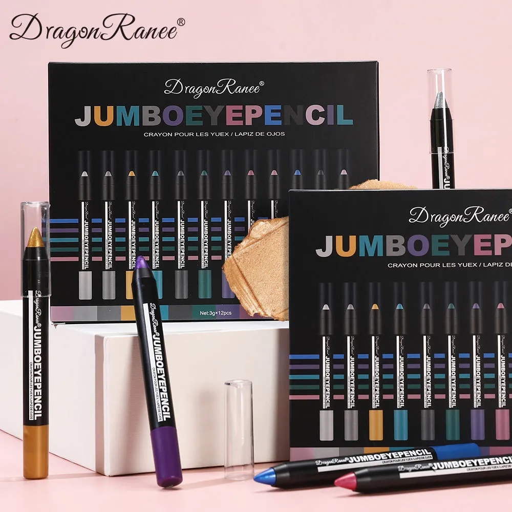 Ensemble de crayons fard à paupières, surligneur, imperméable, à paillettes, couché, ver à soie, maquillage, pigments, cosmétiques, stylo Eyeliner blanc, 12 pièces