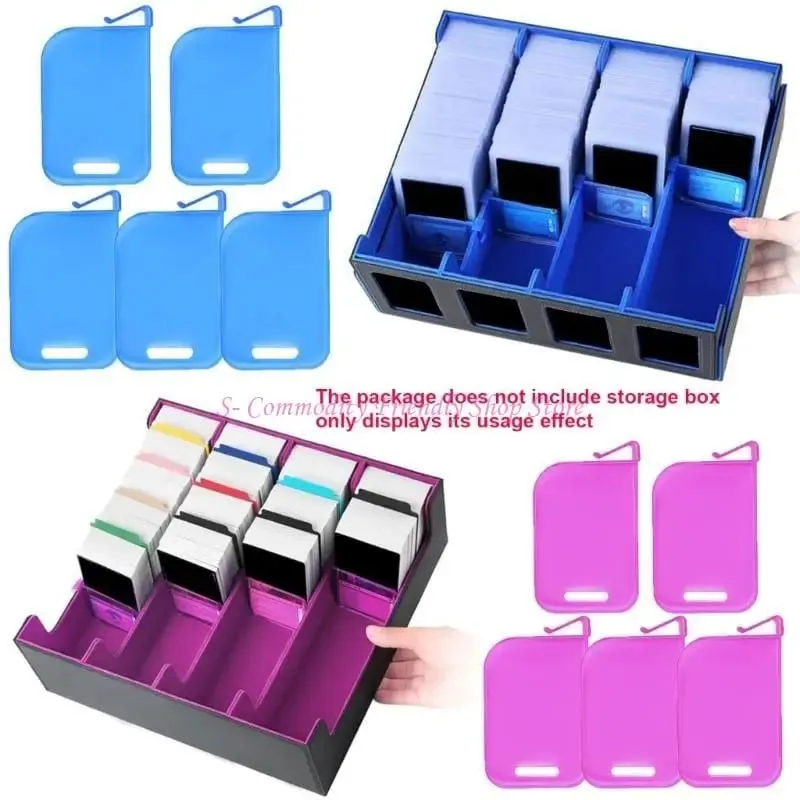 85AE 10Pcs Kunststoff Trading Card Box Schallwand Clip Karte Spacer Lagerung Klassifizierung Barriere Platte Clip Lagerung Partition Bord