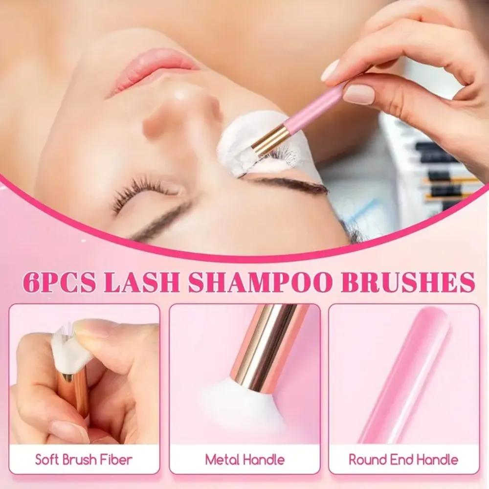 60ml Genopfyldelig lækagefri tomme skummoussepumpeflasker Lash Extension Cleansing Kit Blød børste 250ml skylleflaske Skønhedsværktøj — image 7