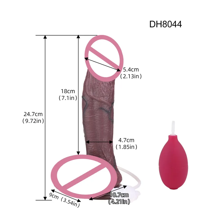 Silicone Sống Động Như Thật Hai Lớp Xuất Tinh Dương Vật Squirting Dài Dương Vật Giả Có Mút Hậu Môn Đồ Chơi Dành Cho Nam Nữ Masturbator — image 18