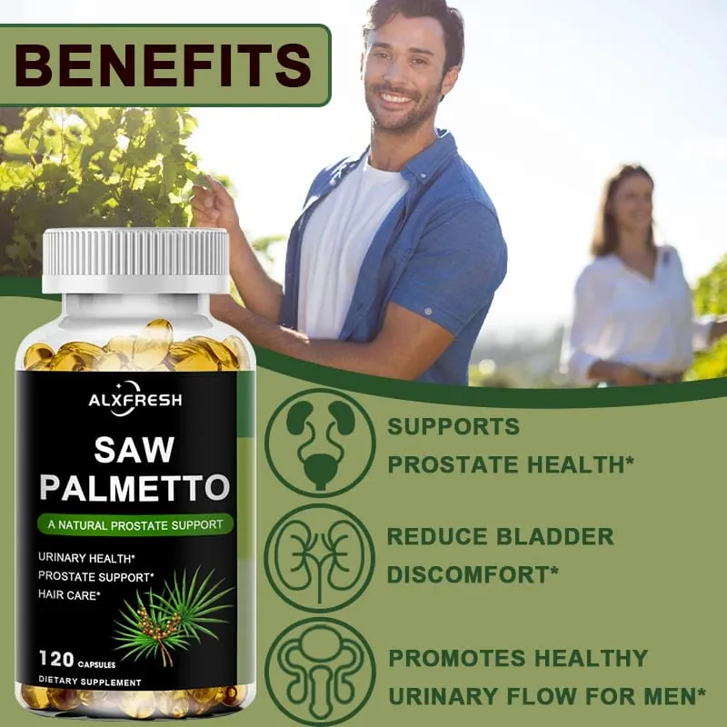 Alxfresh Saw Palmetto understøtter antioxidantfunktion prostatafunktion og urinvejssundhed for at støtte mænds sundhed hårvækst — image 3