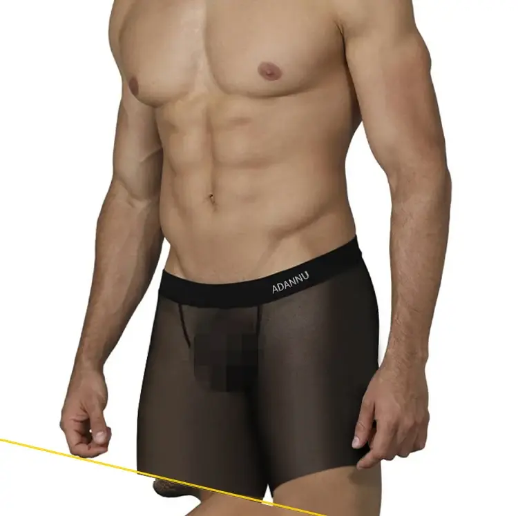 Boxer Transparent en soie glacée pour hommes, 1/3 pièces, sous-vêtements transparents en tissu Ultra-fin, sous-vêtements sans couture, 0.01 — image 16