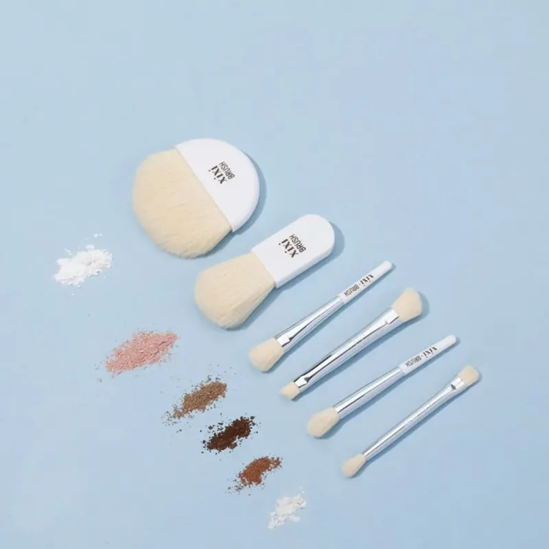 Bộ 6 Cọ Trang Điểm Mini Có Hộp Di Động Mềm Mại Du Lịch Che Khuyết Điểm Bàn Chải Làm Đẹp Kem Nền Phấn Mắt Dụng Cụ Lông Mi Bàn Chải — image 5
