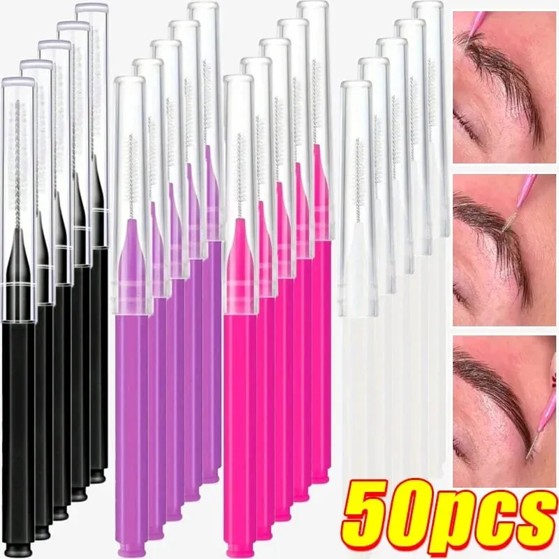 20/50PS Tragbare Mini Augenbraue Pinsel Einweg Wimpern Stirn Heben Pinsel Applikatoren Lash Verlängerung Kamm Schönheit Make-Up-Tools — image 3