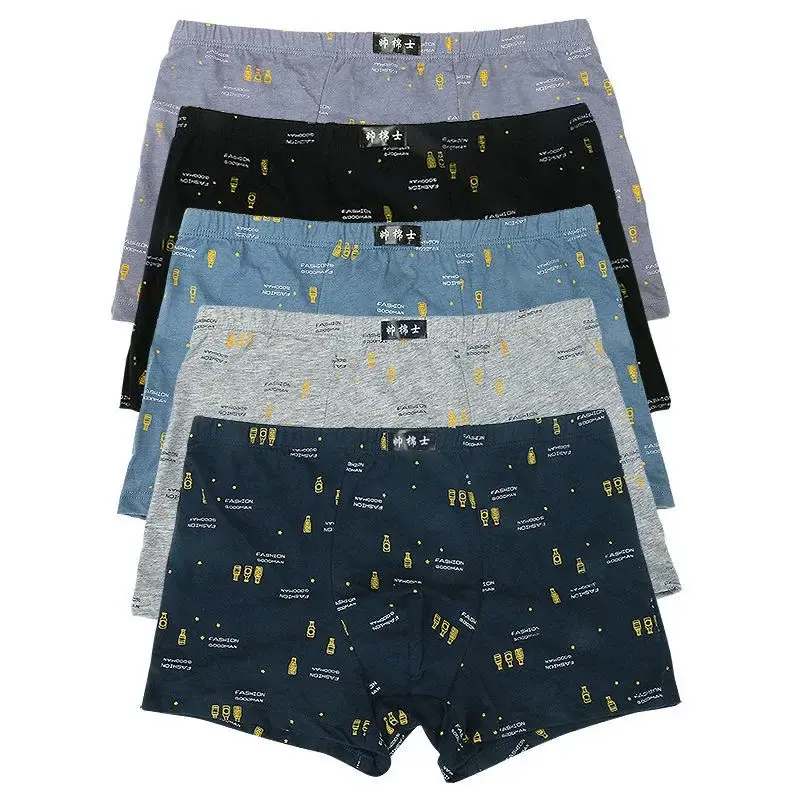 5Pcs/Lot Boxers Men’S Underwear Men's Cotton Boxer Shorts Men’S Boxer Pants Four Corners Loose Breathable Comfortable Shorts — image 4