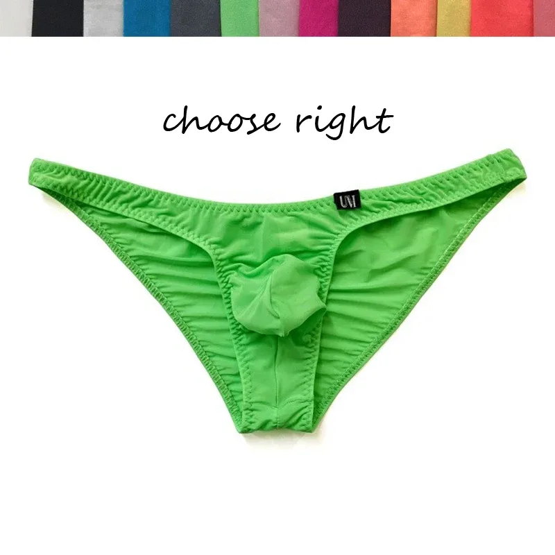 Hip Silk Skating Silk Low Waist Men's Sexy Briefs Ultra-thin Breathable Solid Color Three-dimensional Men's Underwear