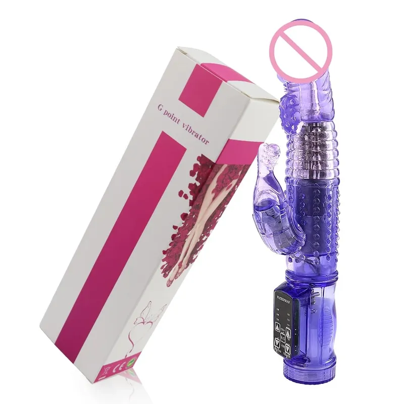 Dildo Rabbit Vibrator Masturbator G Spot 12 ความเร็วการสั่นสะเทือนมอเตอร์คู่นวด Clitoris หมุน Stimulator ของเล่นเพศหญิง — image 9