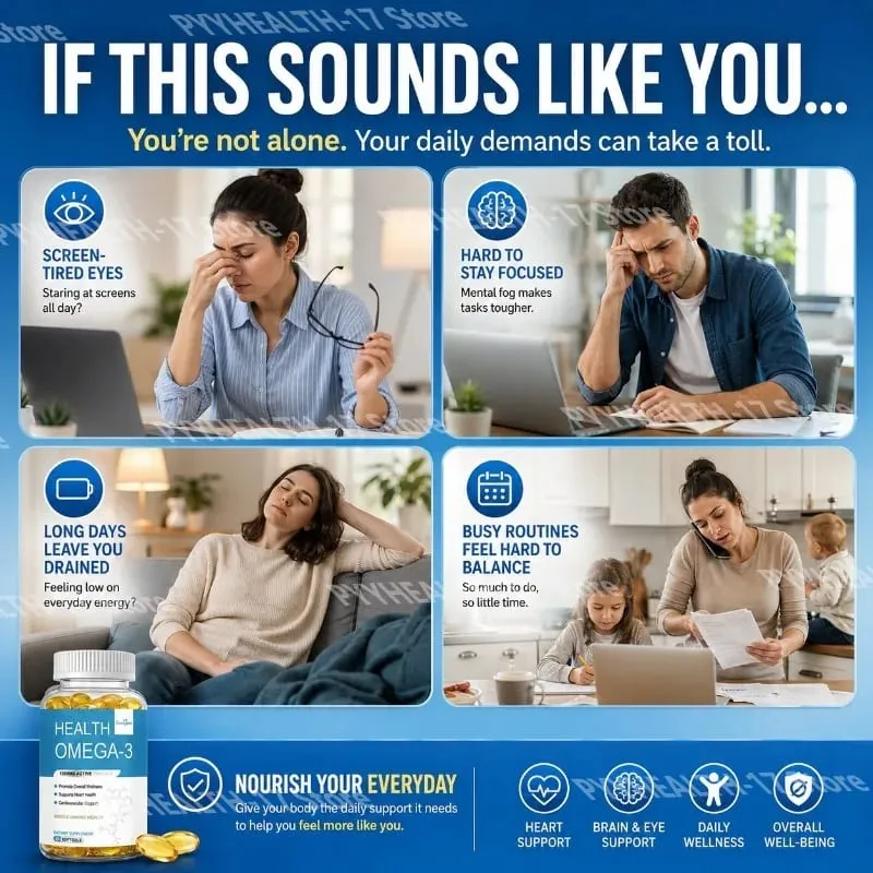 Omega-3 Softgels with 1200 Mg Active Omega-3 EPA and DHA Vitamin D3 and Vitamin E for Heart Health Support 60 Softgels — image 3