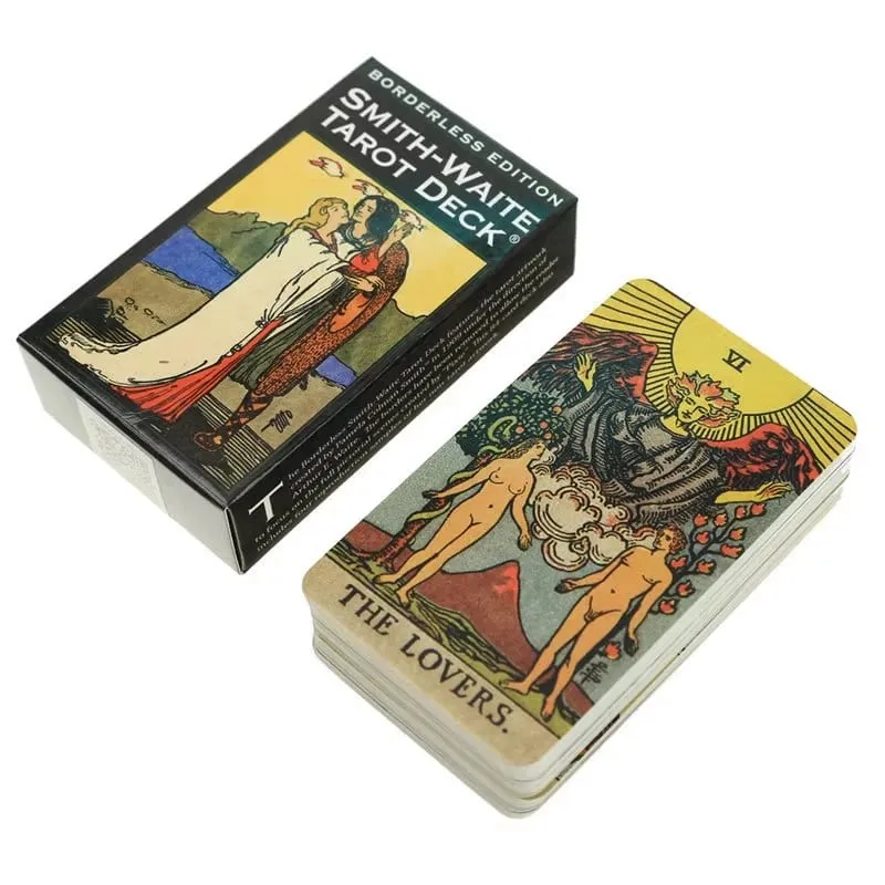ภาษาอังกฤษเต็มรูปแบบ Borderless Edition Smith-Waite Tarot การ์ด GamePortable Friend Party เล่นเกมกระดานการ์ด 4P — image 5