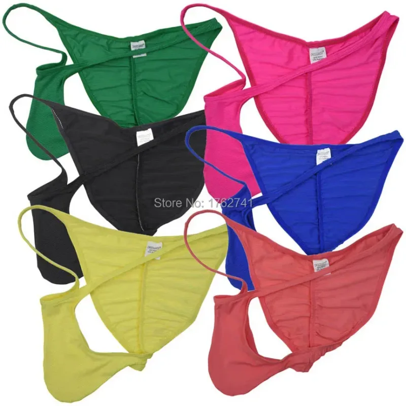Men Brazilian Bikini Brief Pucker Bikinis Underwear Mini Trunks Slip Homme Ice Silk Cheeky Shorts Briefs — image 1