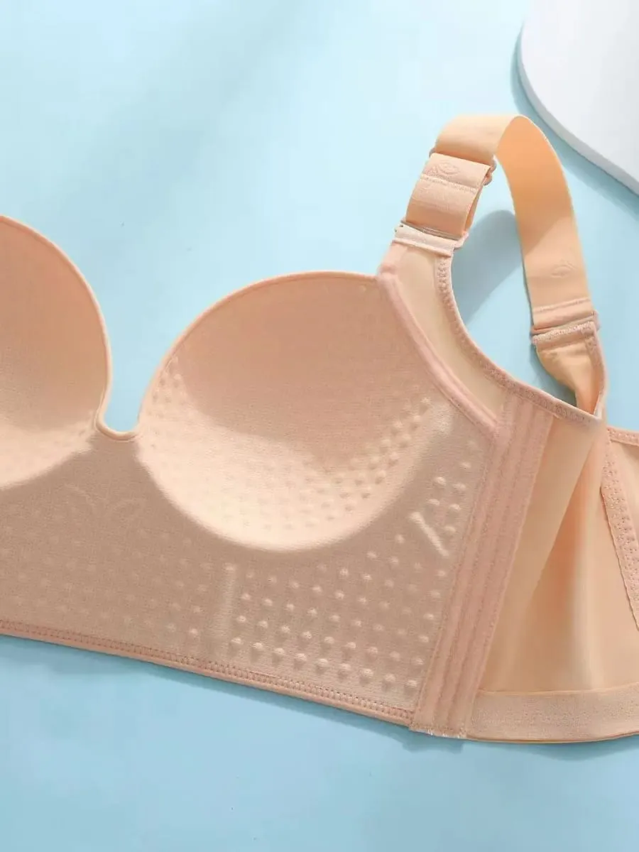 Soutien-gorge Push Up sans fil pour femmes, couverture complète, réglable, grande taille, bonnet C D E, 34-48, sous-vêtements de couleur unie — image 4