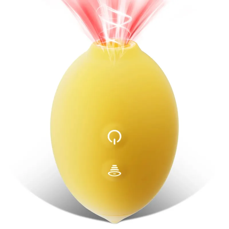 Stimolatore clitorideo vibratore succhiatore al limone con 10 modalità di suzione Ventosa clitoridea in silicone Giocattolo sessuale per coppie da donna 18+