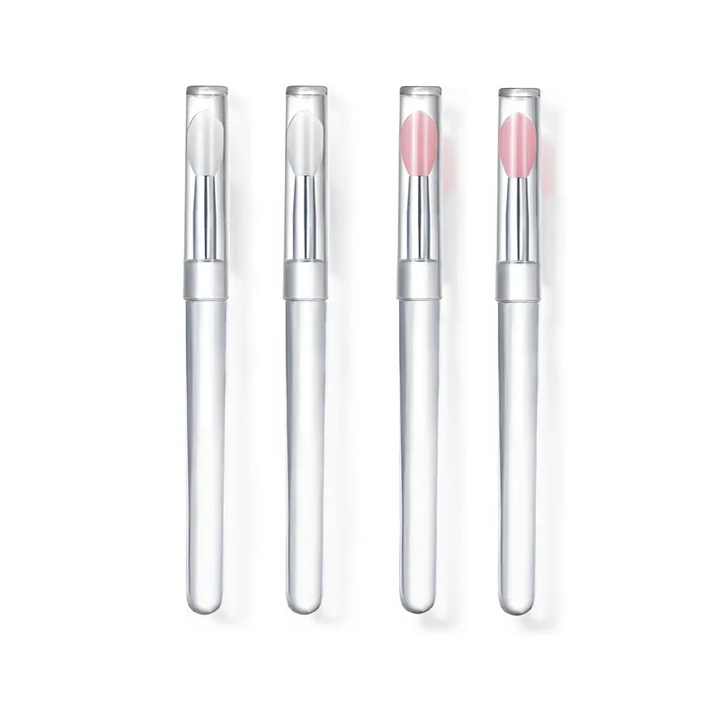 4/10 Stück wiederverwendbare Silikon-Lippenpinsel mit Kappe, tragbarer Lipgloss- und Lippenmasken-Applikator, doppelseitiger Make-up-Pinsel für Lippen und Augen — image 8