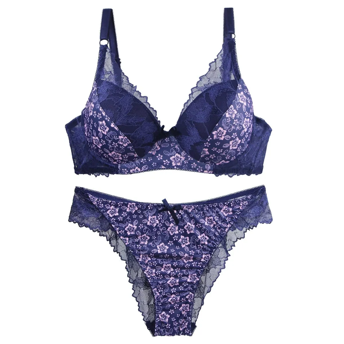 2024 New Thin Mode Cup Push Up Bras Set BCDE Bílá Vínová Béžová Černá Zelená Modrá Push Up Spodní prádlo pro ženy — image 5