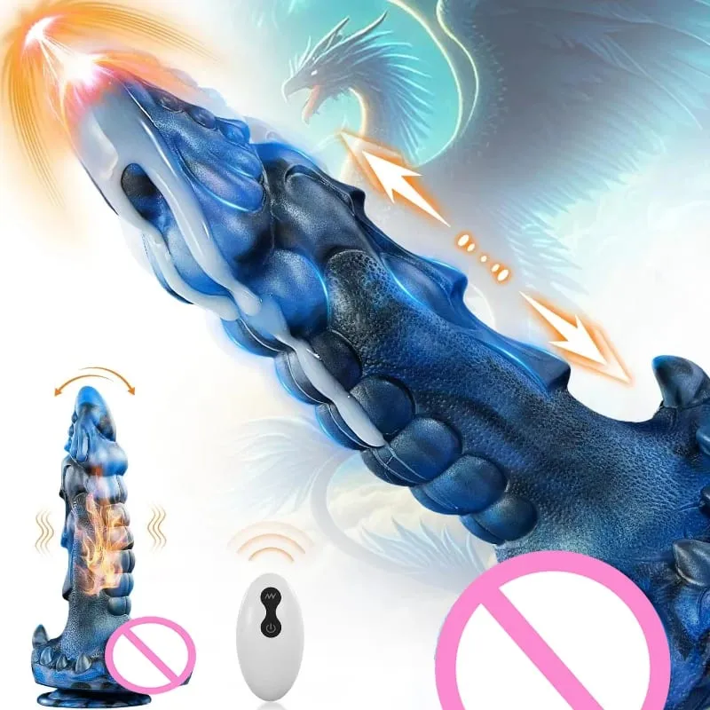 Grande vibratore di spinta giocattoli del sesso vibratore telecomando 8 vibrazioni di spinta mostri dildo vaginale anale massaggiatore del punto G per coppia — image 3
