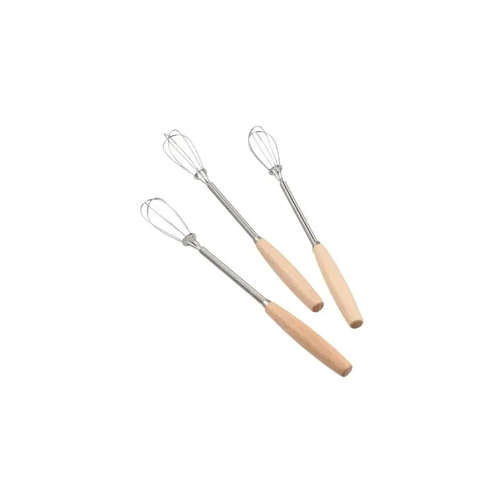 Batidor de huevos multifunción de acero inoxidable, mango de madera, útil Mini batidor de huevos, batidor de huevos Manual portátil para hornear