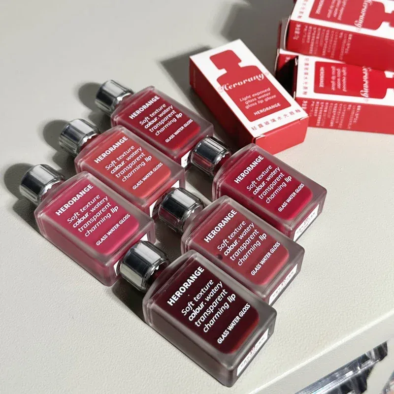 Water-Glow Mirror Lip GLOSS Long Lasting Moisturizing Hydrating Lip Tint แต่งหน้า Skin-Brightening ลิปสติกผู้หญิงเกาหลีเครื่องสำอาง — image 7