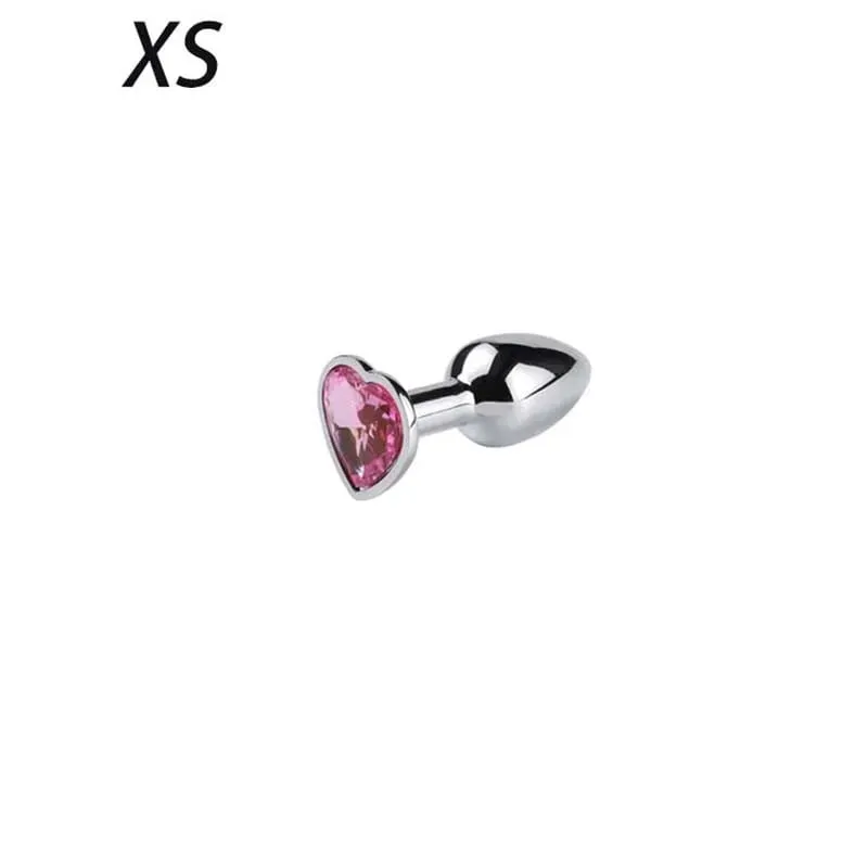 5 størrelser Rustfrit stål Krystal Hjerte Anal Plug Aftagelig Butt Plug Stimulator Prostata Massager Analsex legetøj Dildoer — image 10