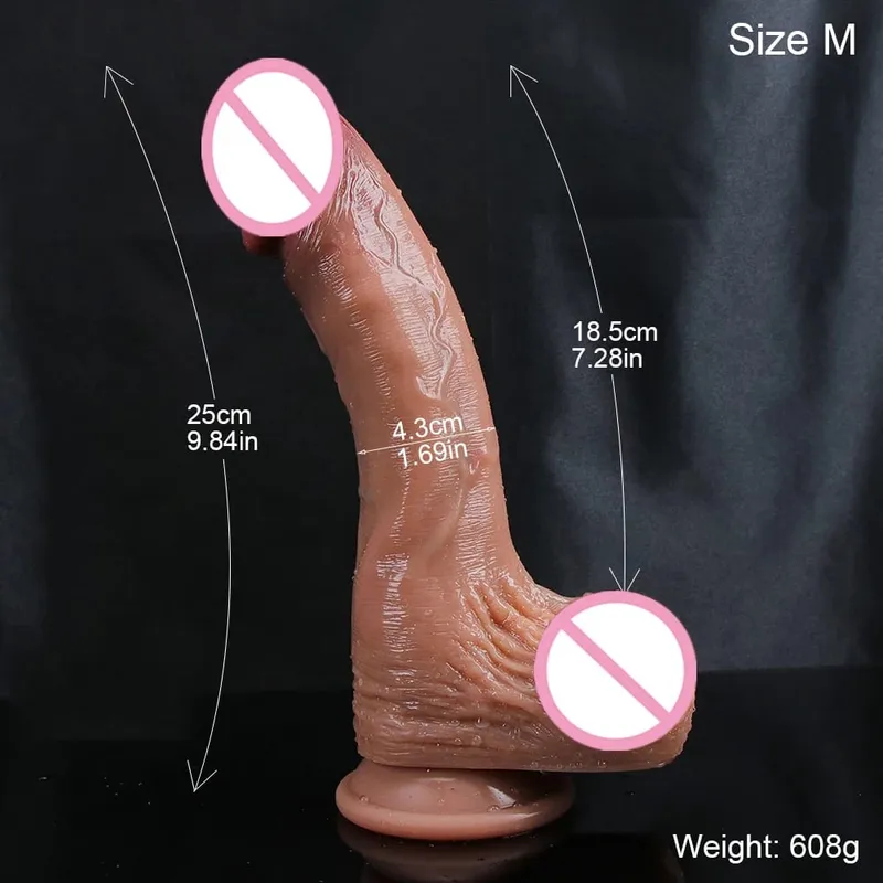 Skin Feeling Realistic Dildo New Soft Big Glans Penis Adults Dick Strapon Suction Cup Anal Sex Toys For Female Masturbation Cock