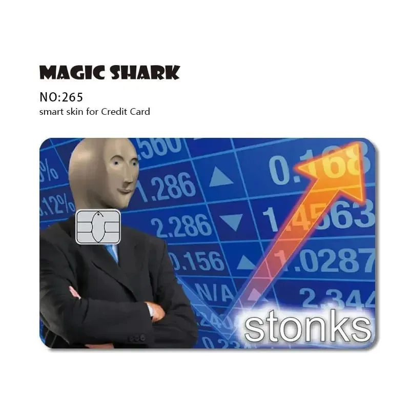 Magic Shark Dog Meme Hunter Snake Stonks 3M 무광택 PVC 전면 스티커 필름 커버 스킨 은행 직불 신용 카드 — image 14